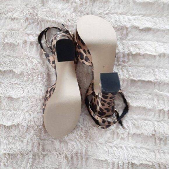 Rampage Leopard Print Heels Size 10M Mob Wife Platform Ankle Strap Y2K - Picture 7 of 8